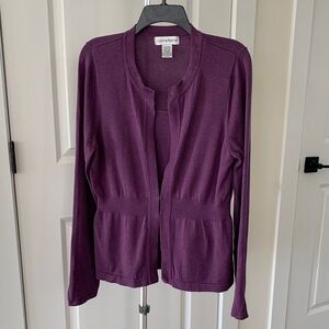Sag Harbor Women's Purple Cardigan